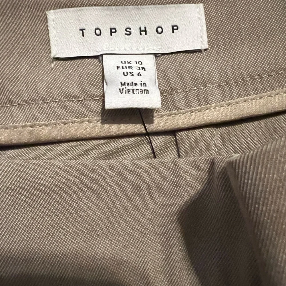 Topshop Beige Pleated Skirt